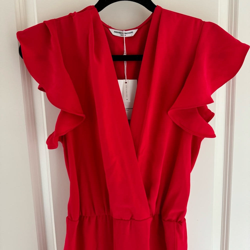 NWT Amanda Uprichard Red Midi Martinique Dress | L - Picture 4 of 11